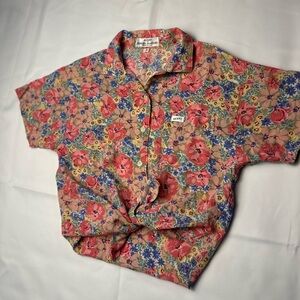 Vintage Y2K Guess by Georges Marciano floral short sleeve Button Down Shirt SZ:7